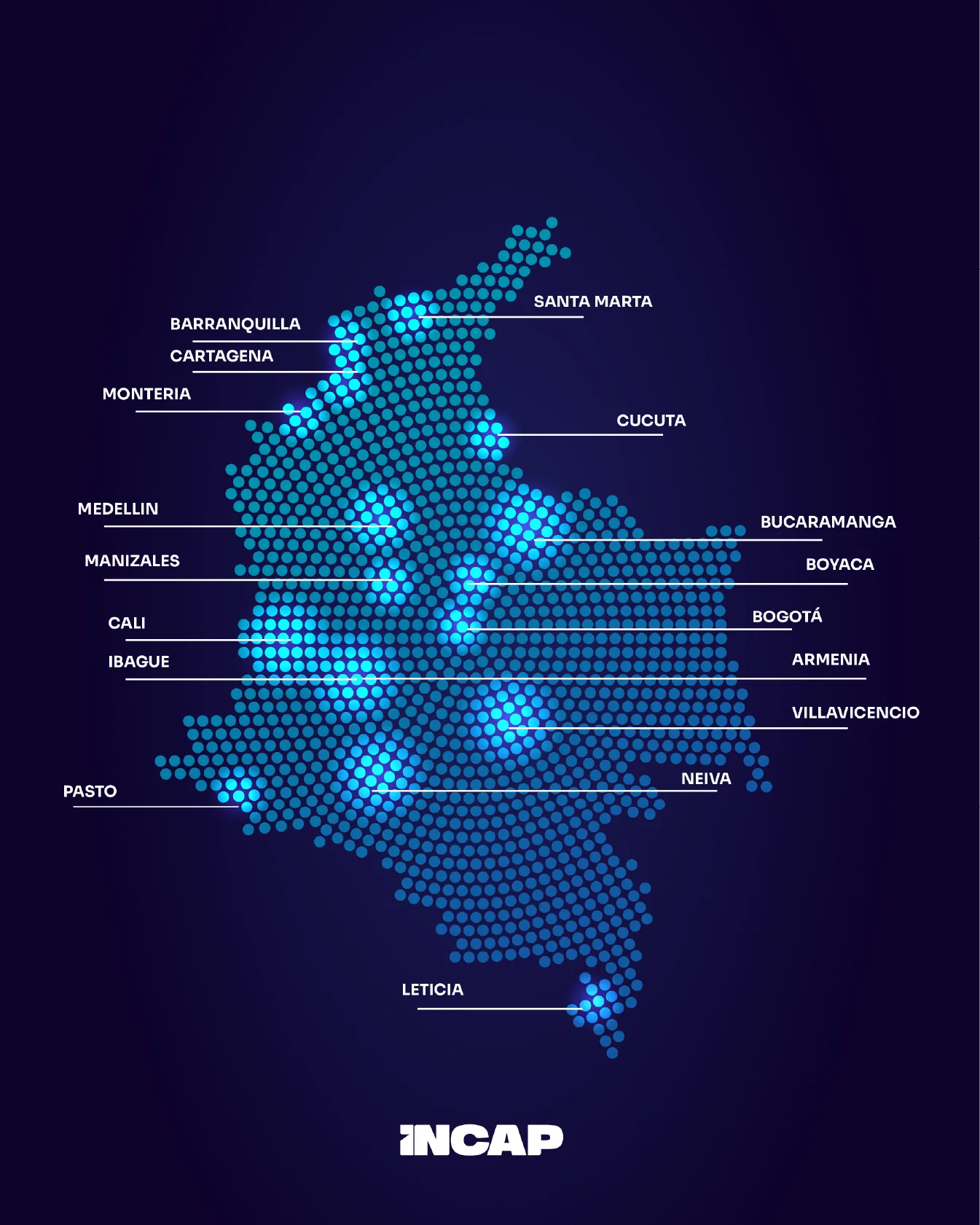 Mapa de alianzas INCAP en Colombia